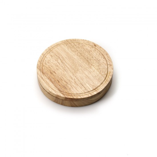 Набір дерев'яний з кришкою та приборами для сиру натуральний - V5094-00