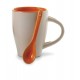Чашка кавова 300 мл порцелянова з ложкою Voyager помаранчевий - V5269-07
