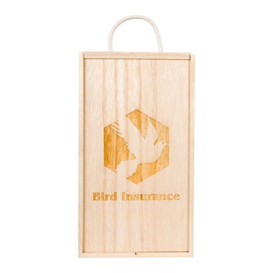 Коробка для вина на 2 пляшки дерев'яна натуральний - V5388-17