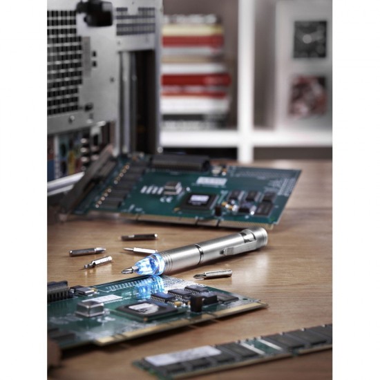 Набір викруток 6 біт Voyager LED , у формі ручки сріблястий - V5764-32