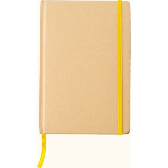 Блокнот A5 із переробленого картону, в лінію жовтий/світло-коричневий - V5939-08