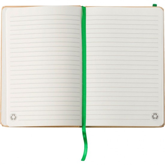 Еко-блокнот в лінію А5 Voyager, тверда обкладинка лайм/світло-коричневий - V5939-09