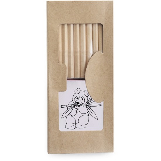 Олівці кольорові з розмальовками Voyager, 10 шт натуральний - V6101-00