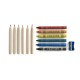 Набір кольорової крейди та кольорових олівців, точилка для олівців натуральний - V6298-00