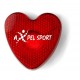 Проблисковий маячок серце з кліпсою червоний - V6463-05