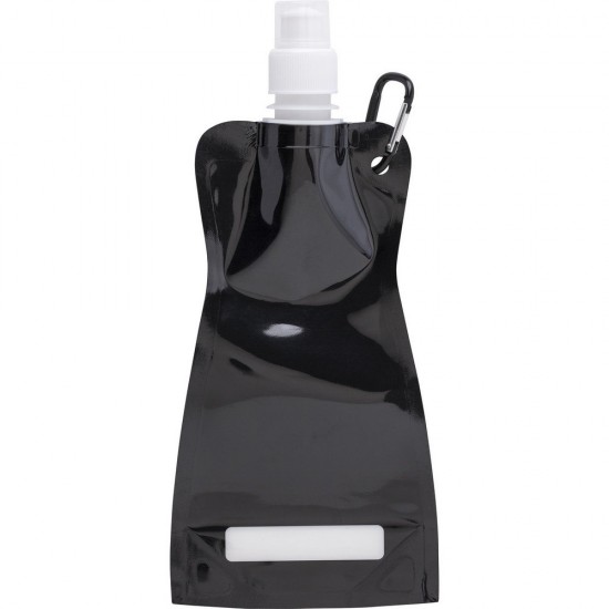 Пляшка для води складана Voyager, з карабіном, 420 мл чорний - V6503-03