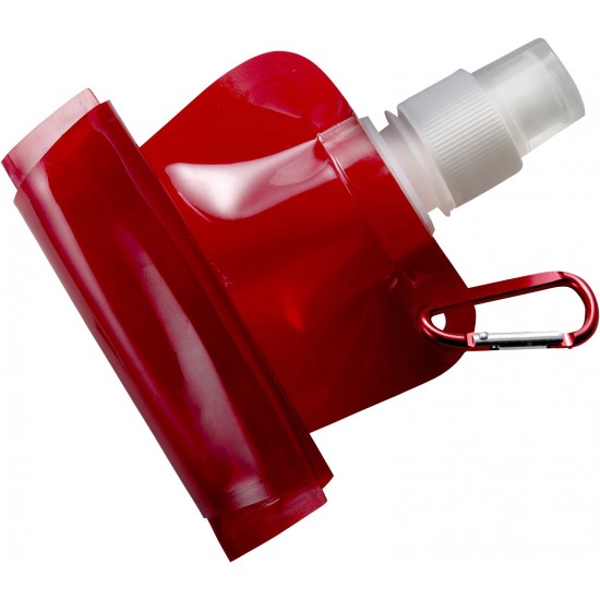 Пляшка для води складана Voyager, з карабіном, 420 мл червоний - V6503-05