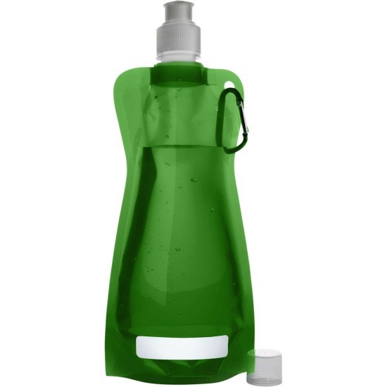 Пляшка для води складана Voyager, з карабіном, 420 мл зелений - V6503-06