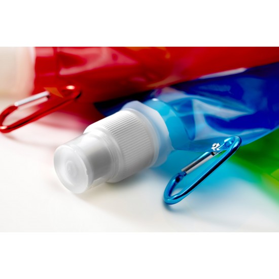 Пляшка для води складана 420 мл полімерна Voyager, з карабіном помаранчевий - V6503-07 Пляшка для води складана 420 мл полімерна Voyager, з карабіном помаранчевий - V6503-07