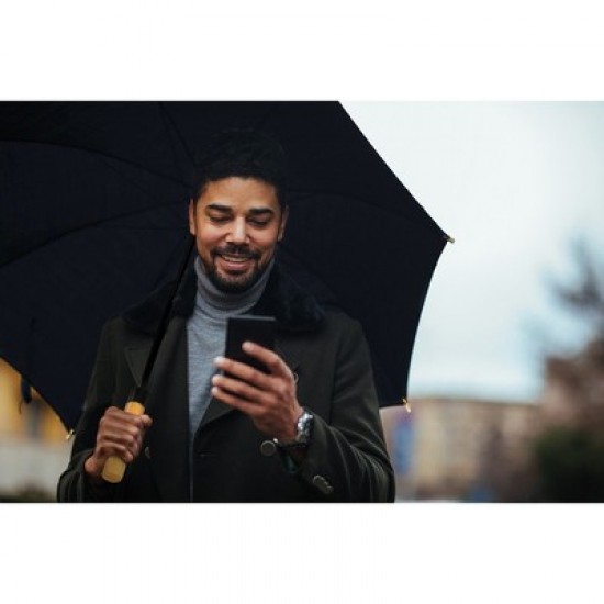 Велика парасоля-тростина автоматична Voyager Oswald з rPET чорний - V6907-03