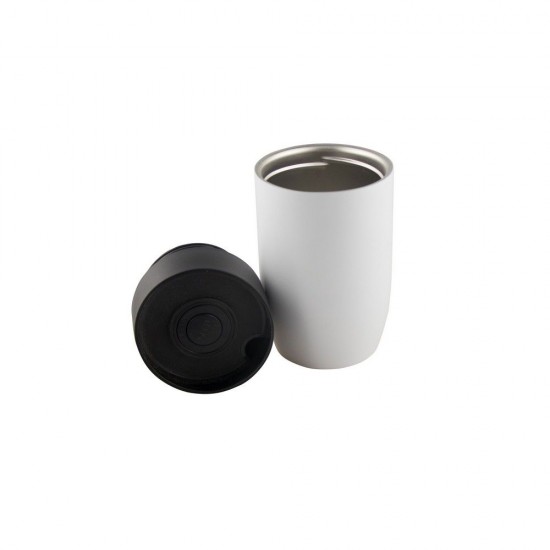 Термокружка 400 мл сталева Voyager Air Gifts Stephanie, вакуумна білий/чорний - V6964-02