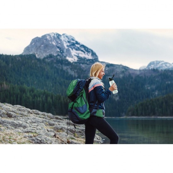 Термопляшка 600 мл сталева Voyager Air Gifts Sharon вакуумна білий/чорний - V6975-02 Термопляшка 600 мл сталева Voyager Air Gifts Sharon вакуумна білий/чорний - V6975-02