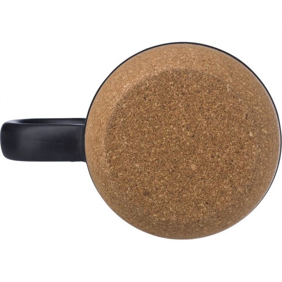 Кружка 420 мл керамічна Voyager, з пробковим дном коричневий/чорний - V6985-03