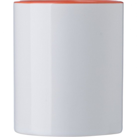 Кружка керамічна 300 мл для сублімації білий/помаранчевий - V6986-07