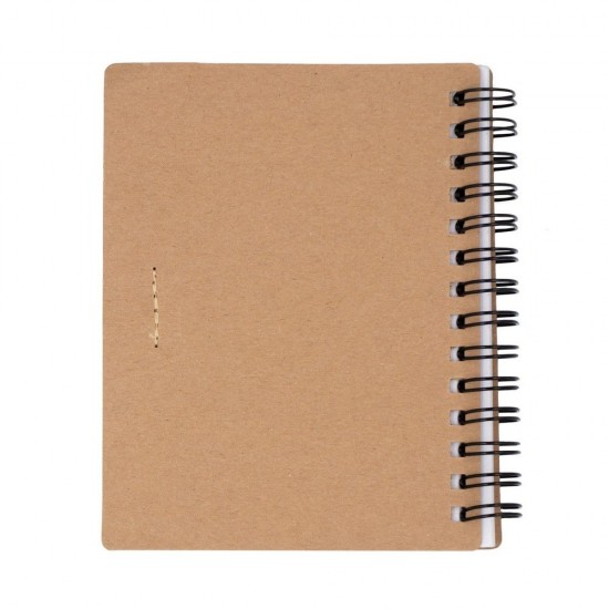 Блокнот в лінію на спіралі B7 Voyager Smiling face Dylan, тверда обкладинка, з кульковою ручкою коричневий/червоний - V7247-05