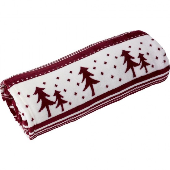 Плед флісовий Voyager Christmas pattern 120х150 см бордовий - V7599-12