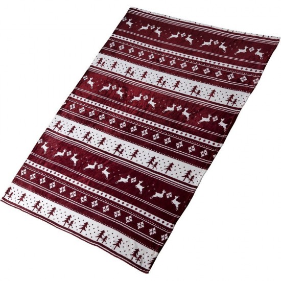 Плед флісовий Voyager Christmas pattern 120х150 см бордовий - V7599-12