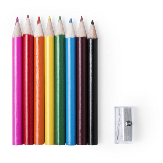 Олівці кольорові Voyager, 8 шт в пеналі з карабіном жовтий - V7820-08