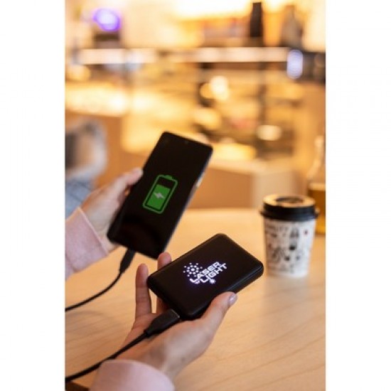 Повербанк 5000 mAh Voyager Suzanne Lightlogo, світлодіодний індикатор чорний - V7967-03