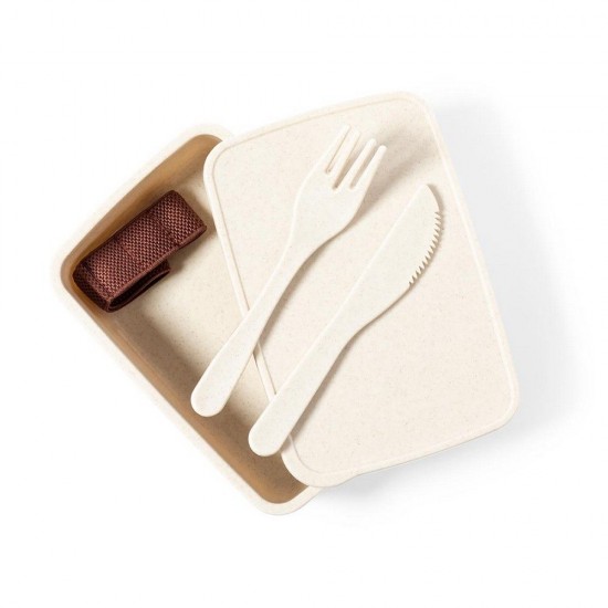 Ланч-бокс 700 мл пластиковий з приборами Voyager світло-коричневий/коричневий - V8215-00