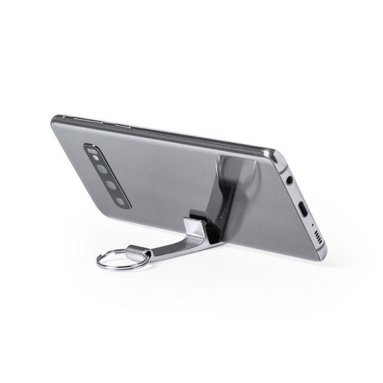 Брелок-підставка під телефон 2в1 Voyager сріблястий - V8292-32