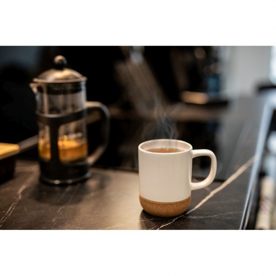 Кружка 370 мл керамічна Voyager Kate з пробковим дном білий - V8297-02