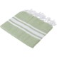 Рушник для хамаму бавовняний білий/світло-зелений - V8299-10