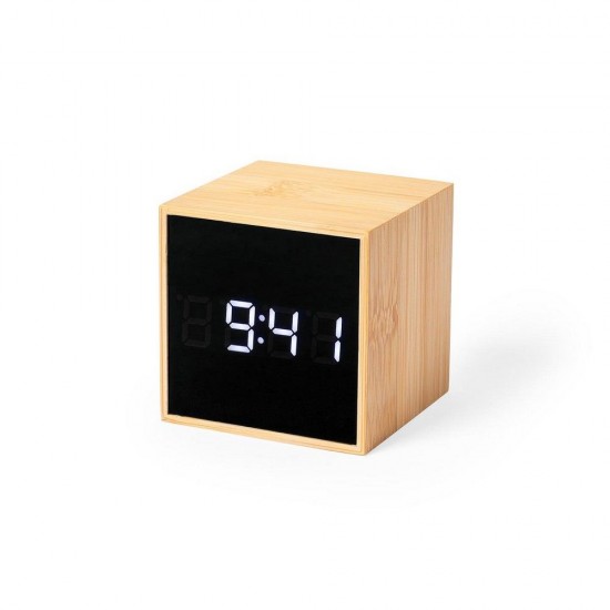 Годинник настільний бамбуковий, будильник світло-коричневий - V8310-18