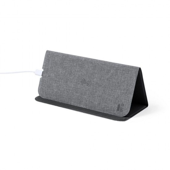 Килимок для мишки RPET з бездротовою зарядкою 10W Voyager графітовий - V8322-15