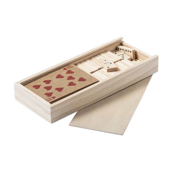 Ігровий набір у дерев'яній коробці 2 в 1 світло-бежевий - V8425-00