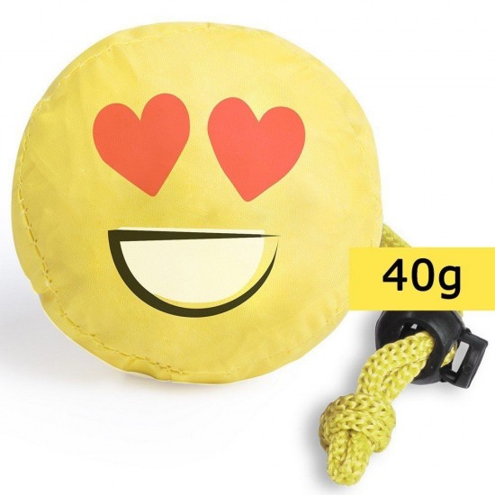 Складна сумка для покупок Усміхнене обличчя жовтий - V8970-08D