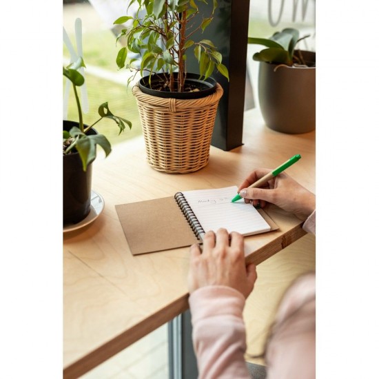 Блокнот в лінію на спіралі А6 Voyager Sidney, тверда обкладинка, з кульковою ручкою білий/коричневий - V9000-02