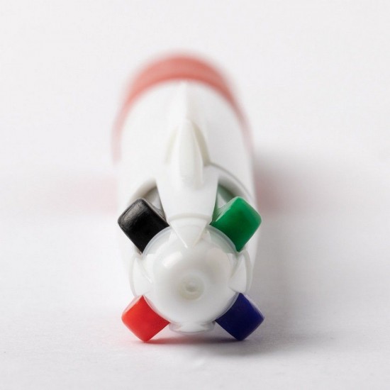 Ручка пластикова кулькова Voyager з різнокольоровими чорнилами білий/червоний - V9360-05