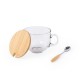 Кружка 420 мл скляна з ложкою Voyager, бамбукова кришка прозорий/натуральний - V9396-00