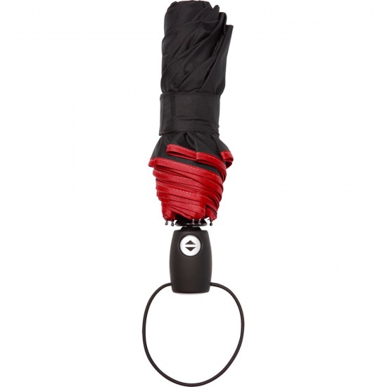 Парасоля складана автоматична Voyager антишторм чорний/червоний - V9450-05