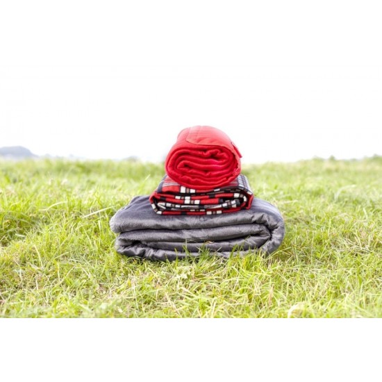 Плед флісовий двосторонній Voyager Anti-pilling 116х145 см сірий - V9612-19