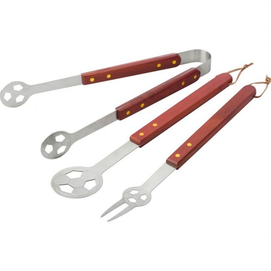 Набір для барбекю 3в1 з фартухом Voyager Football зелений - V9656-06