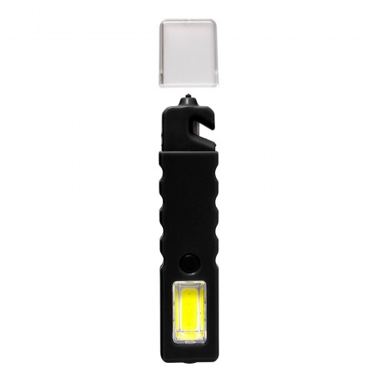 Ліхтарик Voyager LED з боковим COB light, різаком та молотком для скла чорний - V9732-03