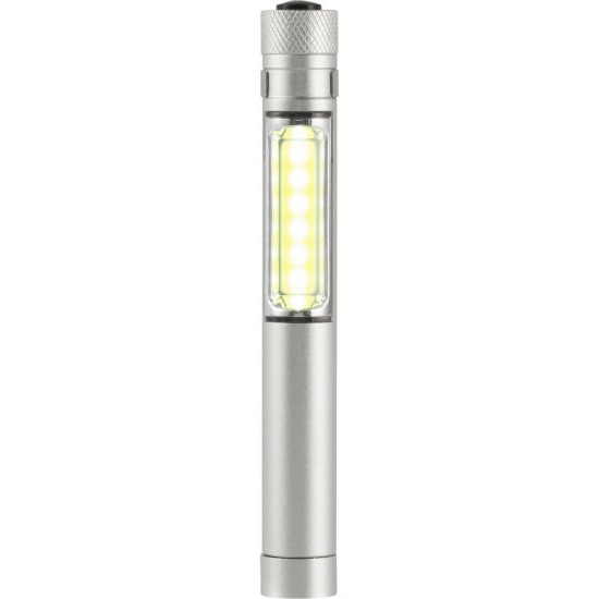 Ліхтарик Voyager LED з боковим COB light у формі ручки сріблястий - V9748-32