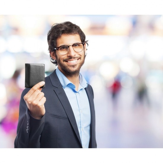 Картхолдер шкіряний антизлодій RFID Voyager чорний - V9855-03