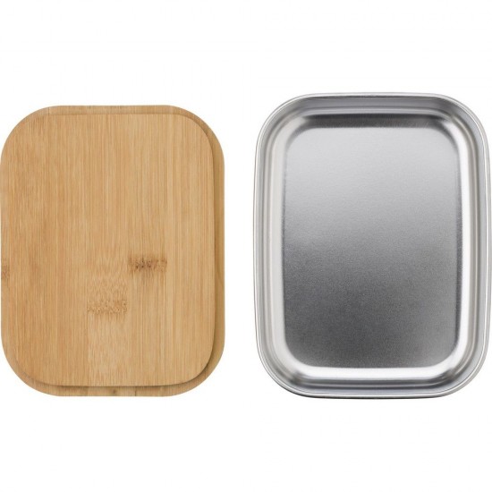 Ланч-бокс 600 мл з  приборами сталевий Voyager сріблястий/коричневий - V9927-16