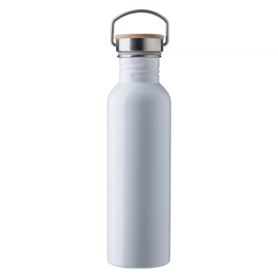 Пляшка для води 700 ml нержавіюча сталь з ручкою білий - V9974-02