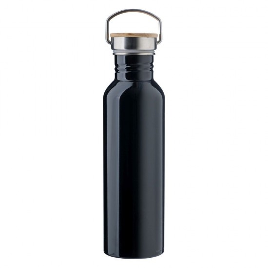 Пляшка для води 700 ml нержавіюча сталь з ручкою чорний - V9974-03