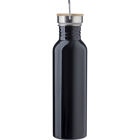 Пляшка для води 700 ml нержавіюча сталь з ручкою чорний - V9974-03