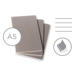 Блокнот в лінію А5 Voyager Moleskine Cahier Journal, м'яка обкладинка сірий - VM022-19