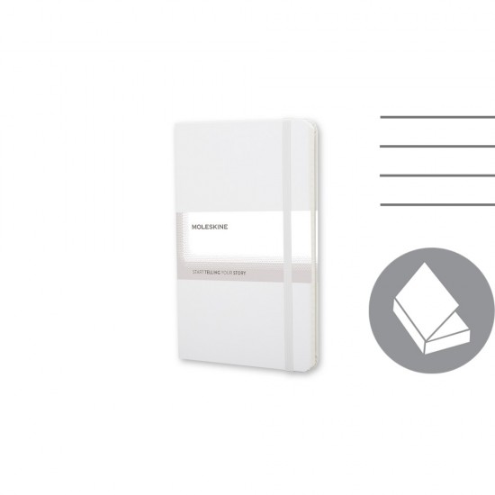 Блокнот в лінію А5 Voyager Moleskine, тверда обкладинка білий - VM301-02