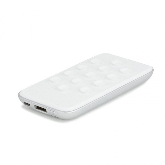 Повербанк 4000 mAh Bergamo Bubble Bang Lightlogo, світлодіодний індикатор сріблястий - 4012/7/4